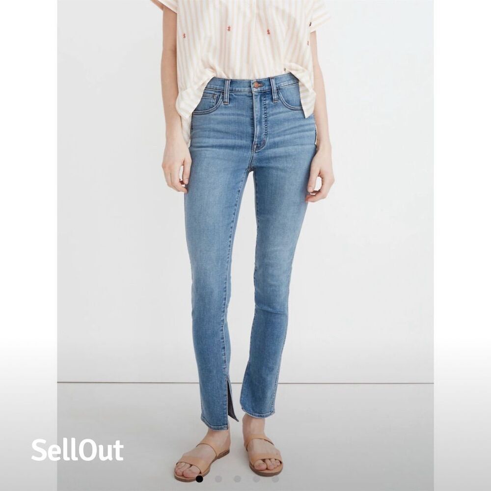 Madewell 10” High Rise Roadtripper Supersoft Jeans Ankle Slit Edition Size 30‎